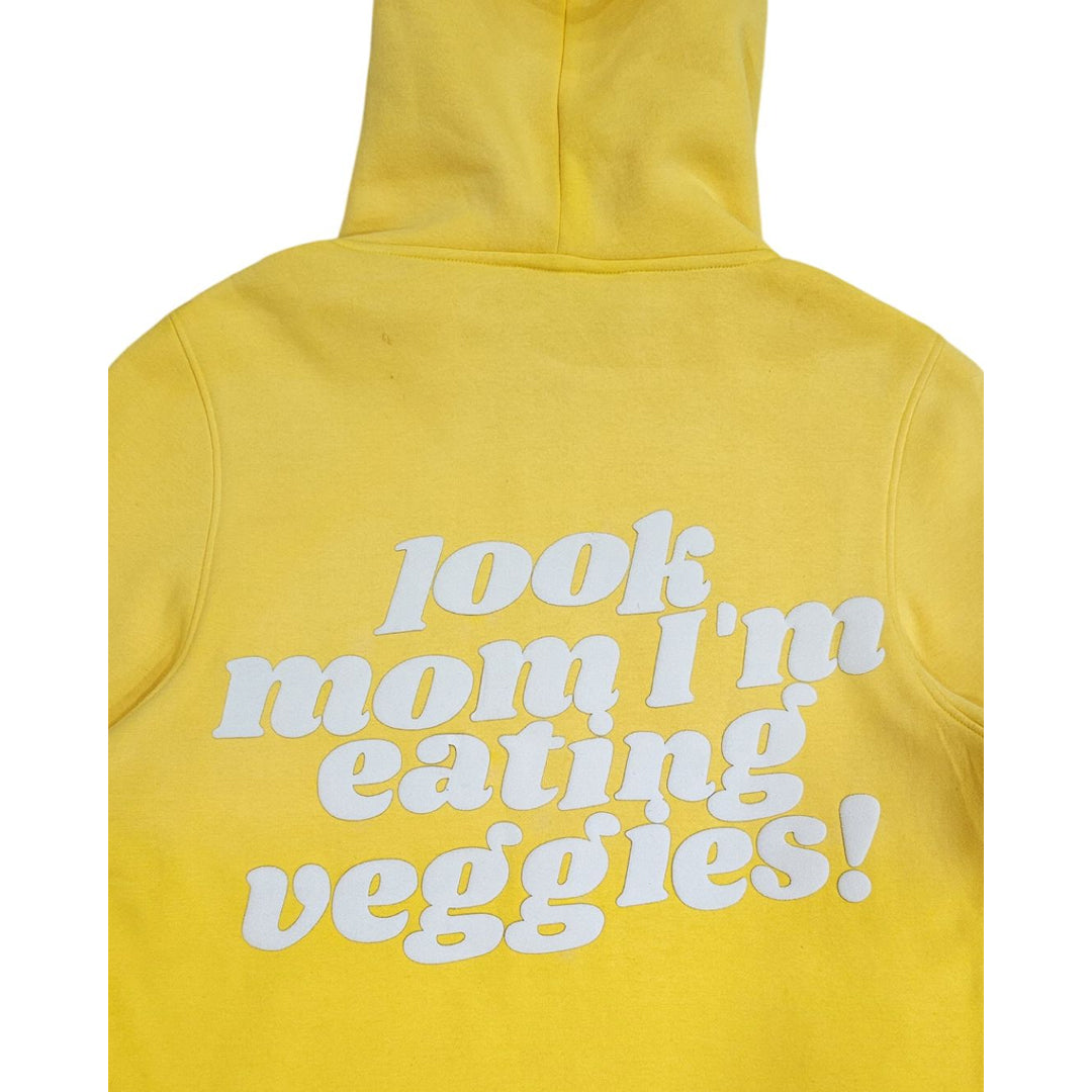 LOOK MOM I'M EATING VEGGIES! YELLOW HOODIE