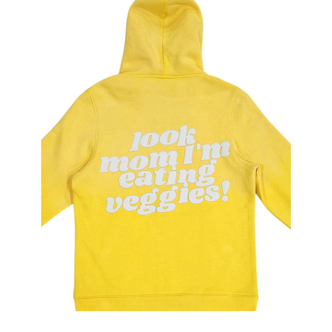 LOOK MOM I'M EATING VEGGIES! YELLOW HOODIE