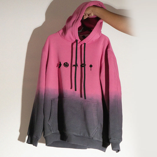 Gradient Metal Charm Hoodie