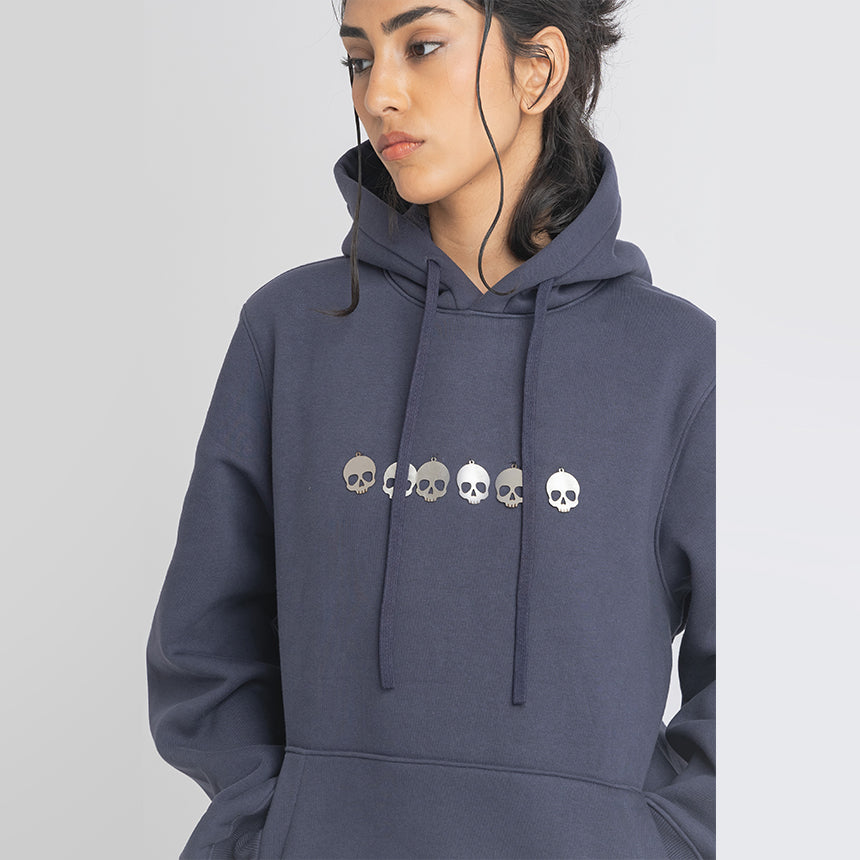 Skull Metal Charm Hoodie